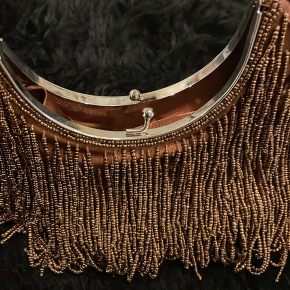 INS brand bronze beaded bag kiss lock closure metal handle - Picture 3 of 7